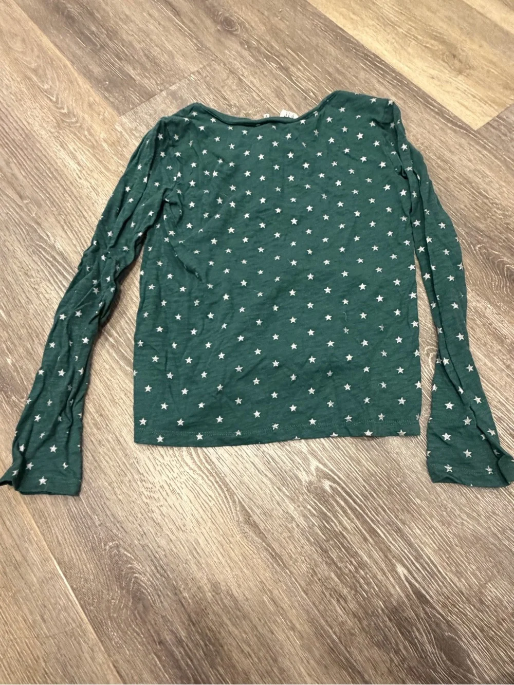 GAP kids Dark Green Long Sleeve Star Print Top